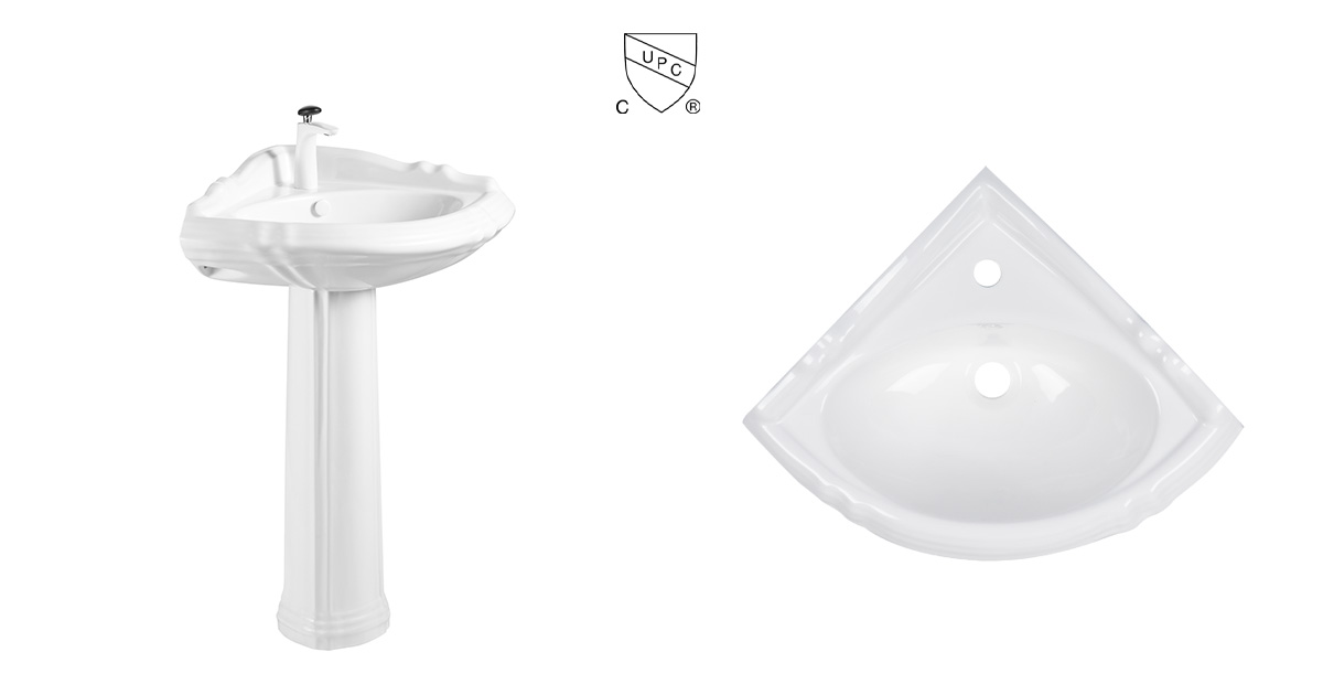 26 inches pedestal sink 68 cm CUPC certified ASME and ADA compliant